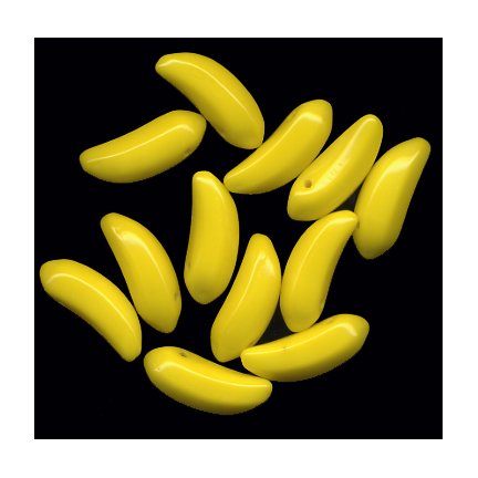 Yellow Banana Fruit Beads Czech Pressed Fun