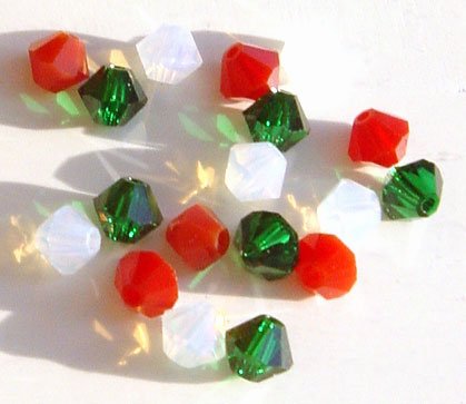 Christmas Color Swarovski Green Red White Cheerful Mix