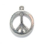 Charm Peace Sign Silver 15mm Great for Necklace Earring