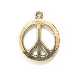 Charm Peace Sign Gold 15mm Great for Necklace Earrings