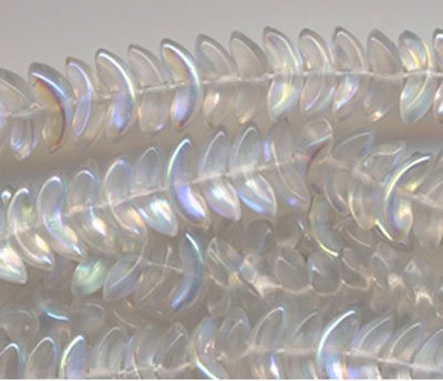 15mm Crystal AB Angel Wings Glass Beads