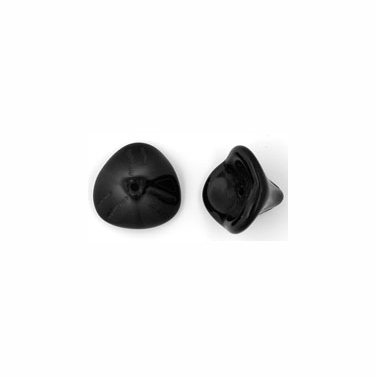 Twilight Black Opaque 3 Petal Flower Glass Beads Lily Trumpet
