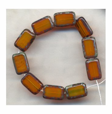Topaz Gold Rectangle Table Window Vintage Style Beads