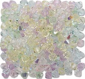 4mm 5301 Bicone Swarovski Crystal Spring Flowers Mix Light Pastel Color Pink Peach Lavender Green