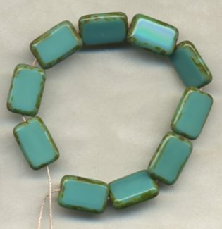 Turquoise Rectangle Table Window Vintage Style Beads