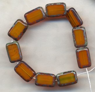 Topaz Gold Rectangle Table Window Vintage Style Beads