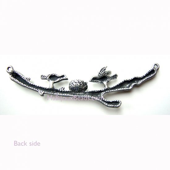 Antique Silver Branch Pendant Birds with Empty Nest Pendant