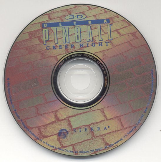 3-D Ultra Pinball CREEP NIGHT 1996 Sierra PC CD Game