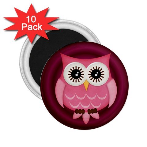 Pink Owl Design 10 pack of 2.25 inch Magnets Locker Party favors 27280600