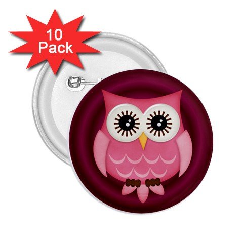 buttons Pink Owl Design 10 pack of 2.25 inch pinback backpack pin 27280599