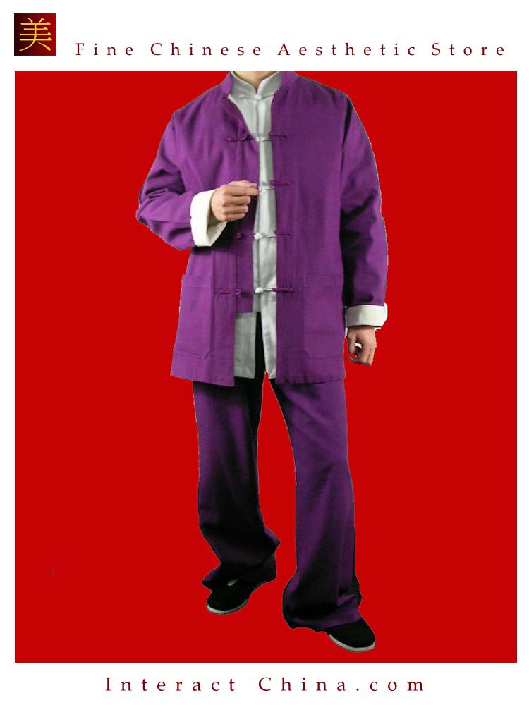 100% Cotton Purple Kung Fu Martial Arts Tai Chi Uniform Suit XS-XL or Tailor Custom Made