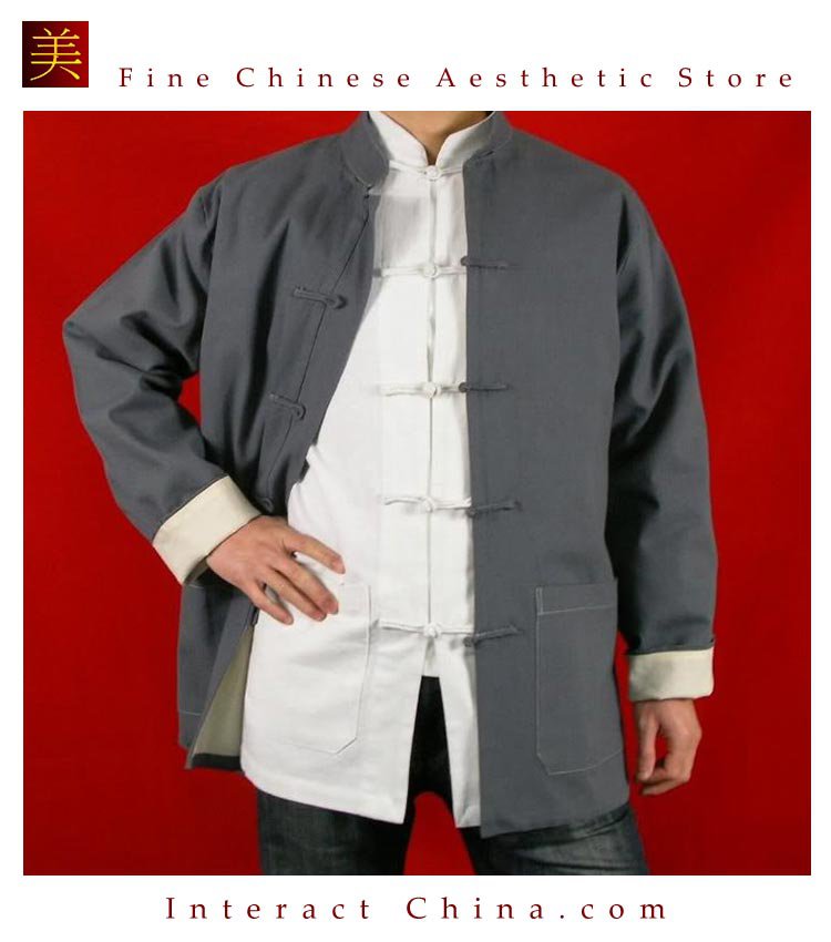 Fine Linen Grey Kung Fu Martial Arts Tai Chi Jacket Coat XS-XL or Tailor Custom Made