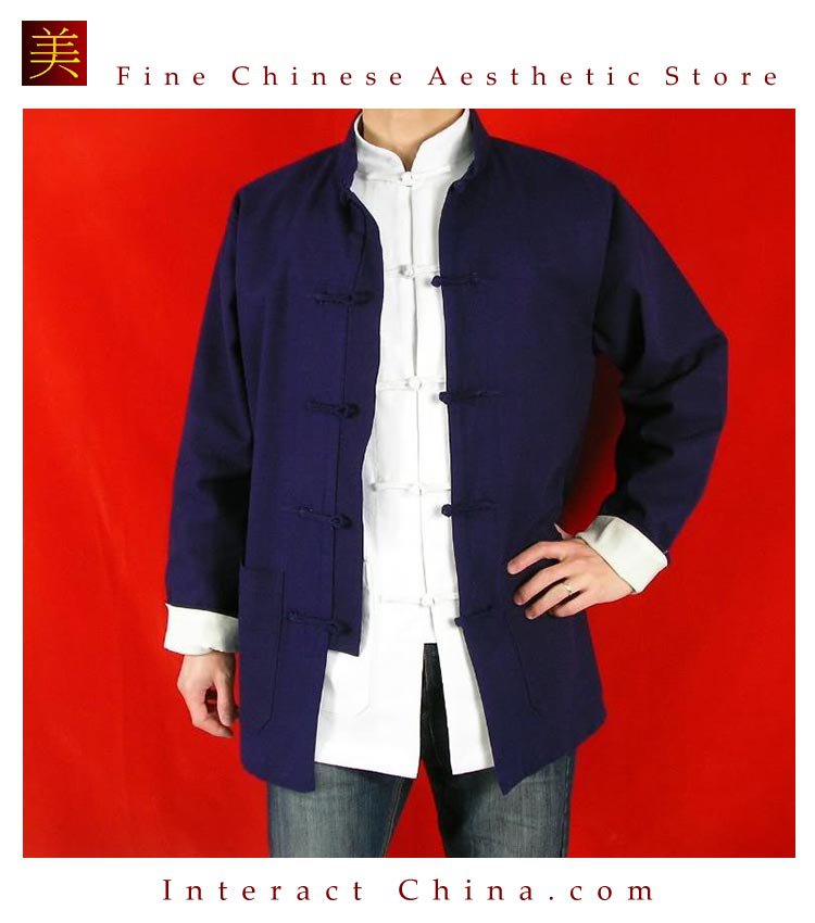 Premium Linen Blue Kung Fu Martial Arts Tai Chi Jacket Coat XS-XL or Tailor Custom Made