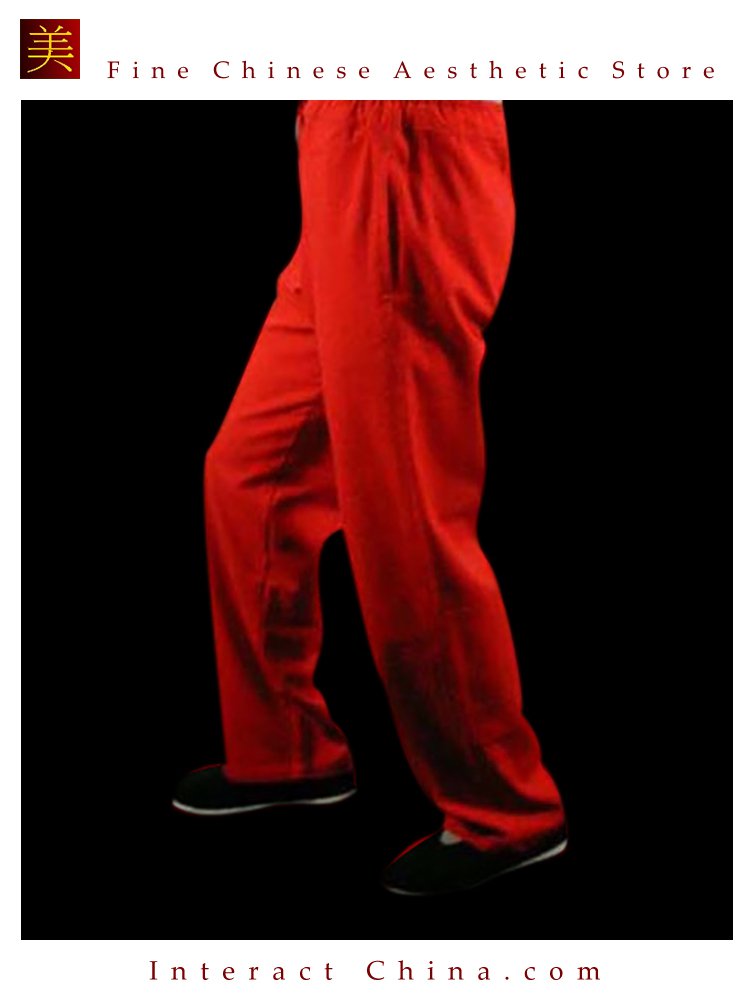 Premium Linen Red Kung Fu Martial Art Taichi Pant Trousers XS-XL or Tailor Custom Made