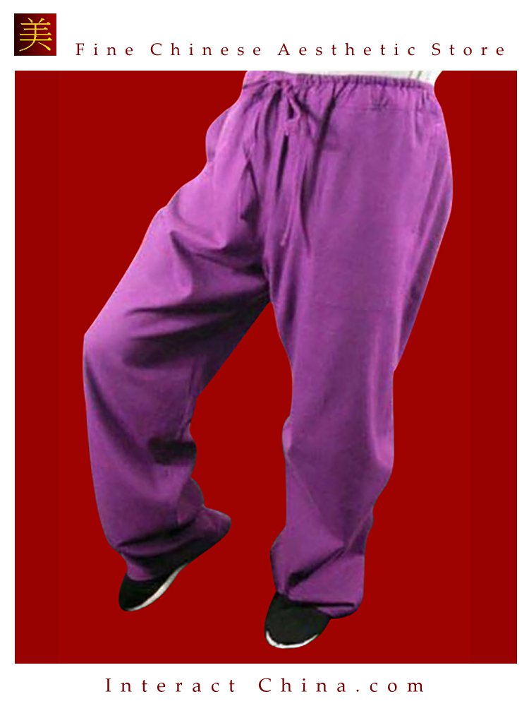 Premium Linen Purple Kung Fu Martial Art Taichi Pant Trousers XS-XL or Tailor Custom Made