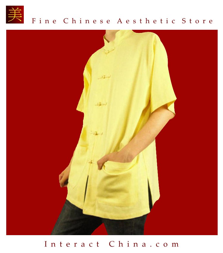 Premium Linen Golden Kung Fu Martial Arts Tai Chi Shirt Clothing XS-XL or Tailor Made