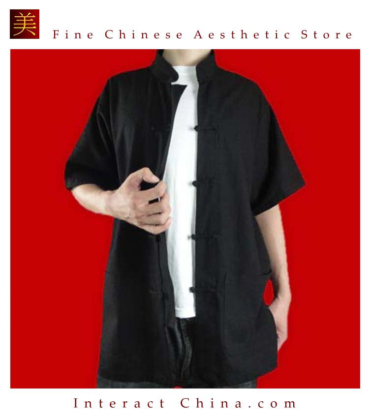 Fine Linen Black Kung Fu Martial Arts Tai Chi Shirt Clothing XS-XL or Tailor Custom Made