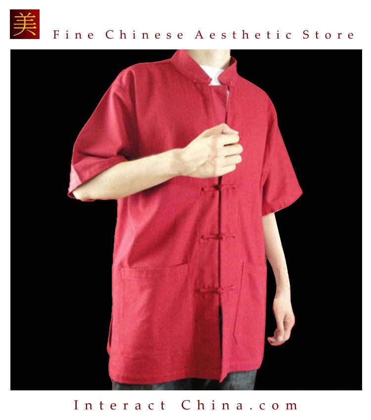 Fine Linen Red Kung Fu Martial Arts Tai Chi Shirt Clothing XS-XL or Tailor Custom Made