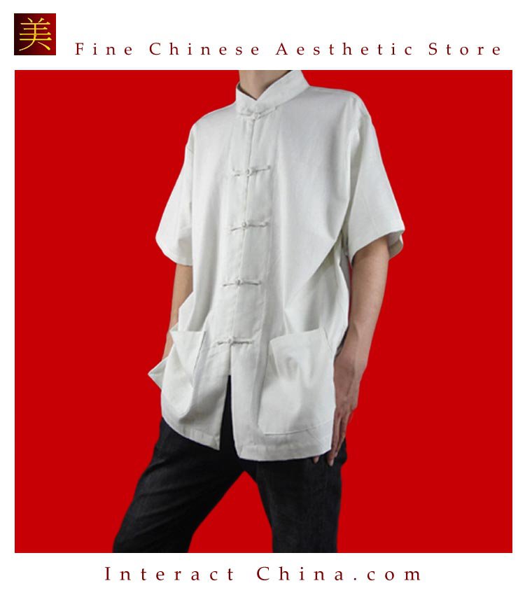100% Cotton White Kung Fu Martial Arts Tai Chi Shirt Clothing XS-XL or Tailor Custom Made