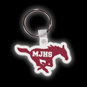 100 Custom Printed Soft Plastic Key Chains Key Tags Mustang horse Shape Item# KF771