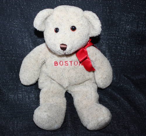 NEW BROWN BOSTON STUFFED TEDDY BEAR TRAVEL SOUVENIR 13"