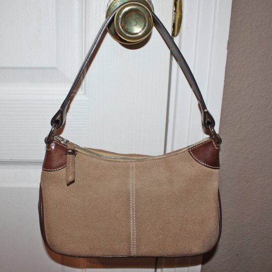 DOONEY & BOURKE BROWN SUEDE LEATHER HANDBAG PURSE RARE