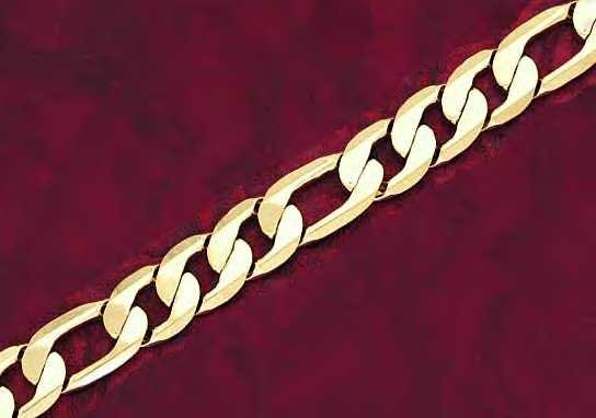 Men's 50 Mils Heavy Gold Plated Diamond Cut Figaro Bracelet