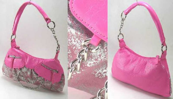 Front Zipper and Chains Handbags