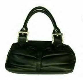 Folded Look Handbags with Rhinestone Buckles