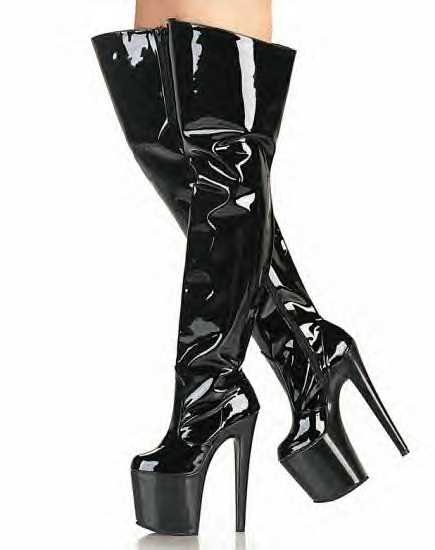 Uptown Women's Thigh High Boots with Spike Heel and Wide Top