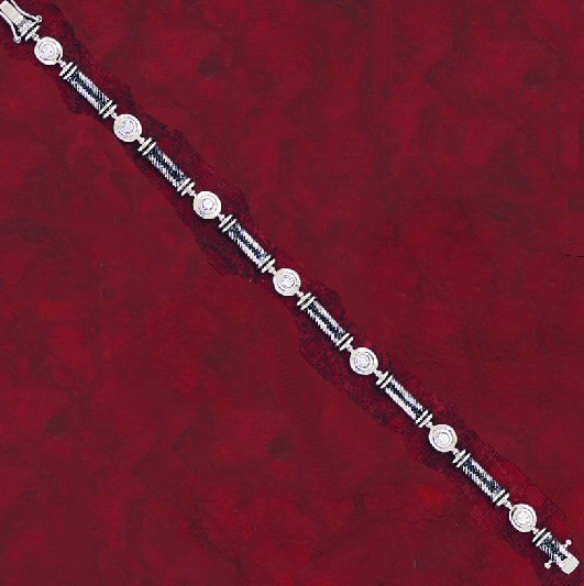 Designer Style CZ Tennis Bracelet with Coiled Link Design