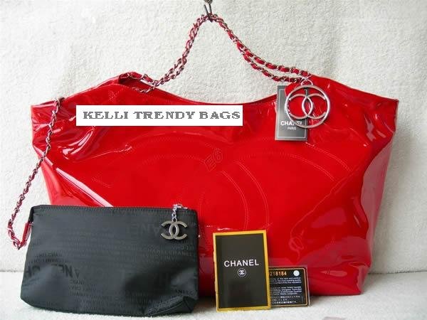 CHANEL COCO CABAS RED LEATHER BAG
