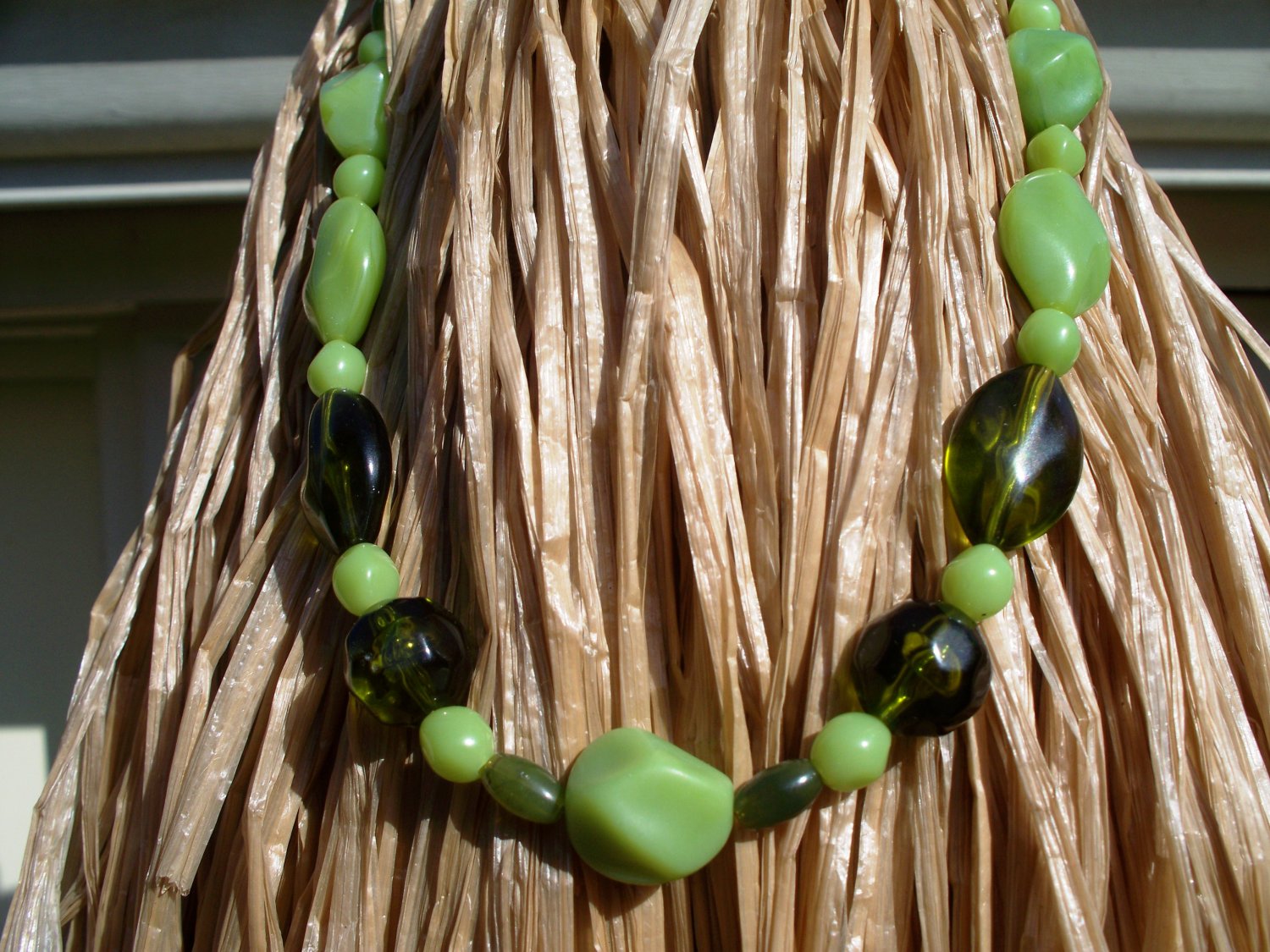 3 tone Green necklace