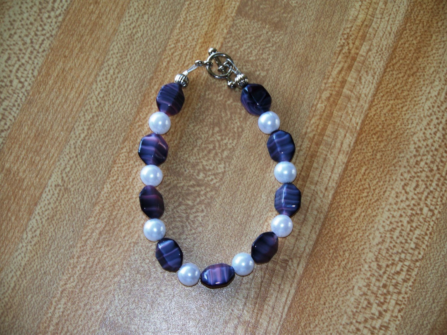 Purple and Pink Marbled Bracelet