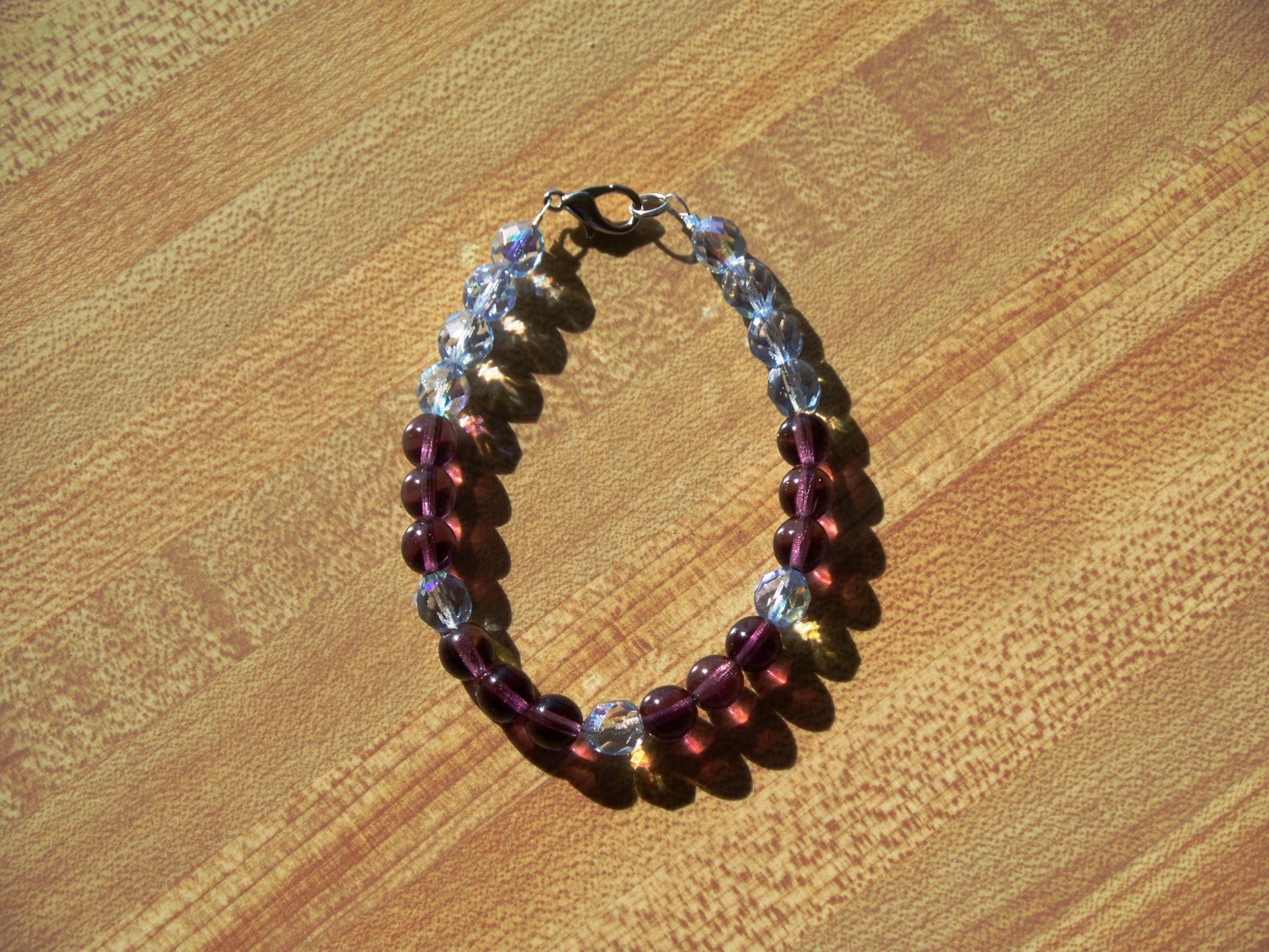 Grape with fire polished crystals bracelet
