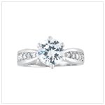 LADY'S CUBIC ZIRCONIA SOLITAIRE SILVER RING-AVAILABLE NOW-#36895
