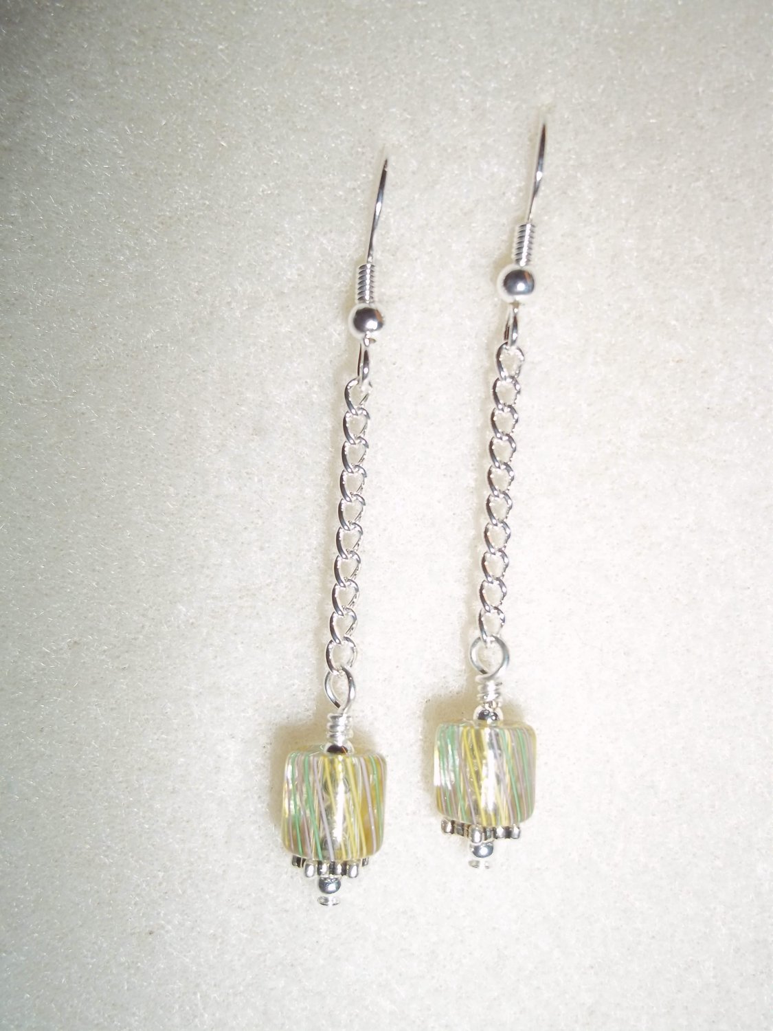 Handmade Cane Glass Beaded Earrings