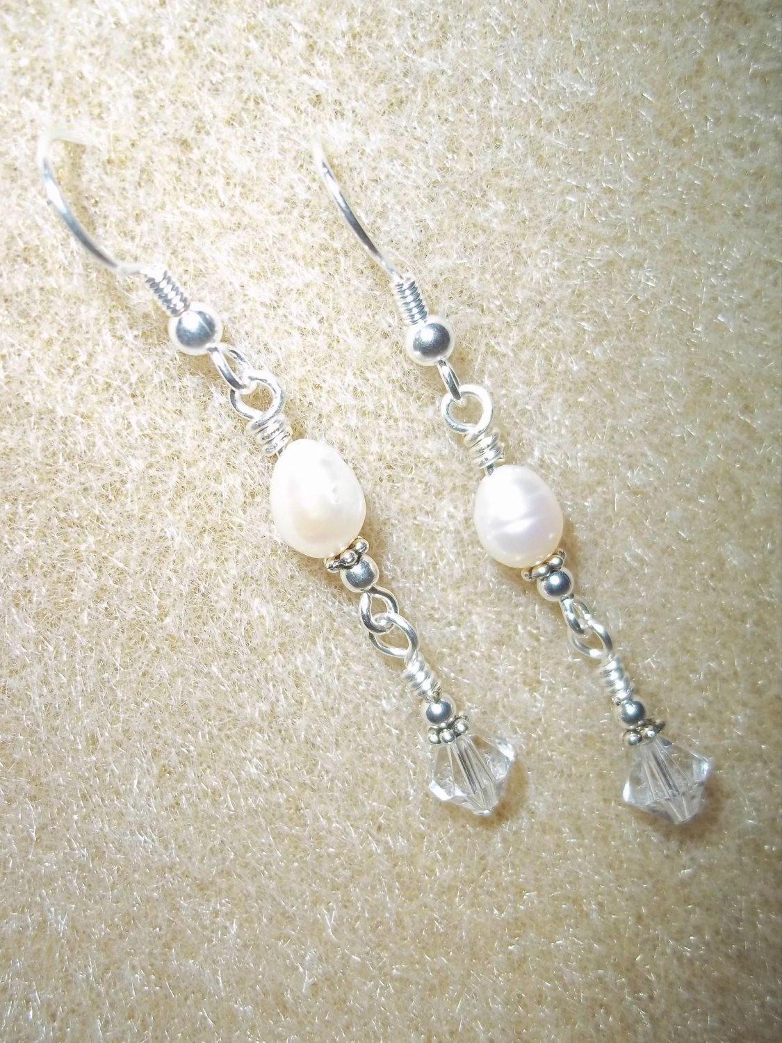 Handmade Crystal & Pearl Bridal Earrings!