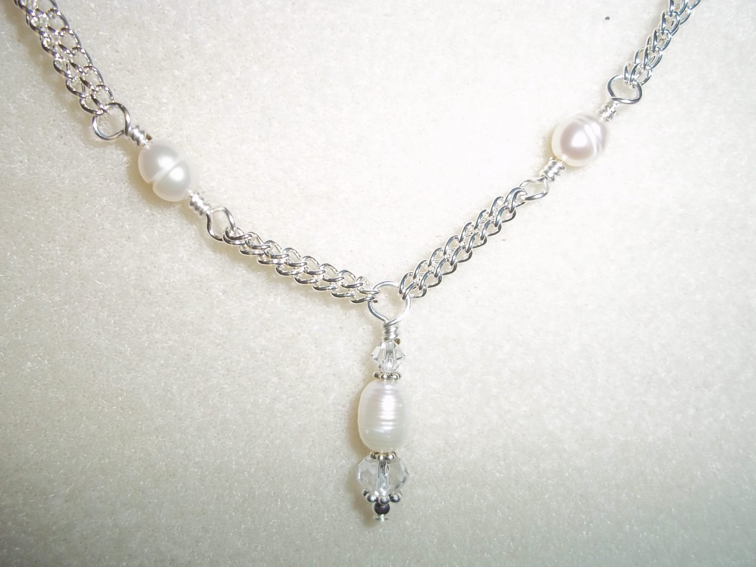 Handmade Silver & Pearl Bridal Necklace