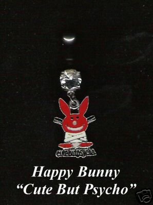 Red Happy Bunny Belly Button Ring