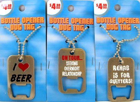 Bottle Opener Dog Tag Necklace