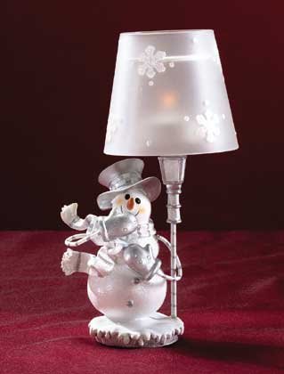 Snowman Candle Holder Tea Light Lamp