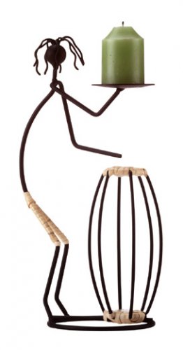 Tribal Candle Holder Drum Player