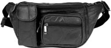 Black Leather Fanny Pack
