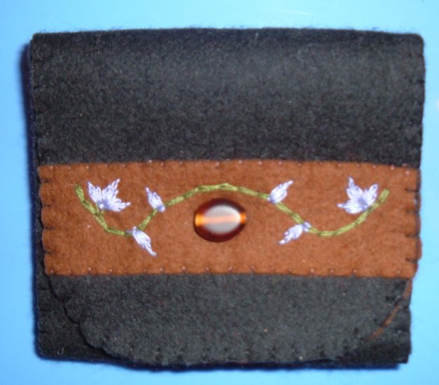Black, Brown, and Purple Organic Wool Felt Tri-Fold Wallet