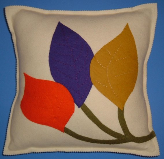 Contempo Wool Felt Three Leaf Pillow