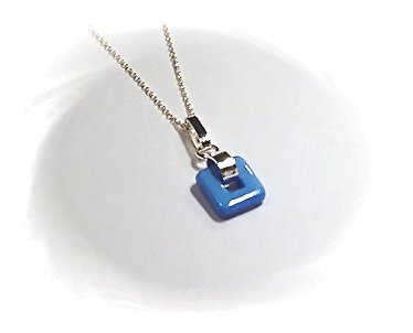 Artisian Handcrafted Sterling Silver Blue Coral Pendant Necklace