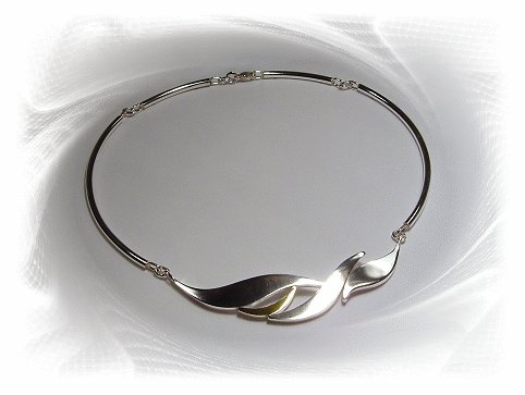 Artisian Handcrafted Sterling Silver Two Tone Choker Necklace