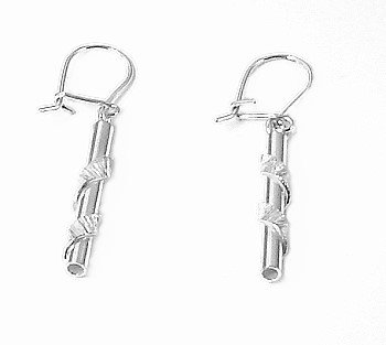 Artisian Handcrafted Designer Sterling Silver Twist Dangle Earrrings