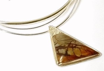 Artisian Handcrafted Sterling Silver Jasper Pendant Necklace